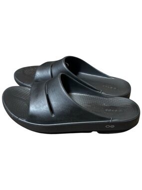 OOFOS OOAHH Recovery Slides Black Sandals Slip-Ons Mens Size 10 Womens 12 Unisex